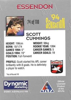 1994 AFL Sensation #74 Scott Cummings Back